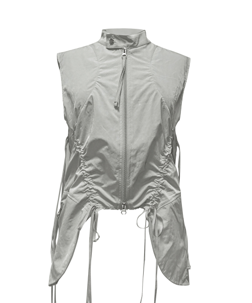ROUND POCKET VEST . ASH GRAY