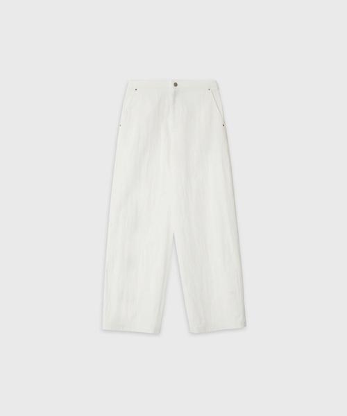 DENIM BARREL TROUSERS WHITE