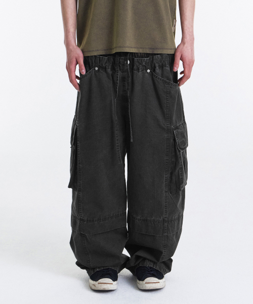 двойной Waist Ripstop брюки карго (Washed Khaki)