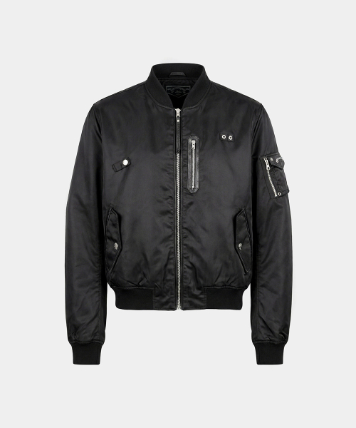 Satin Nylon MA 1 Jacket черный