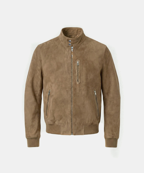 Arc Suede Contrast Bomber Jacket коричневый