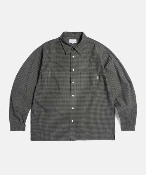 Overdyed Check 2 Pocket Shirt Black