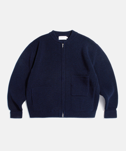 Miller Heavyweight Zip Knit Jacket Navy
