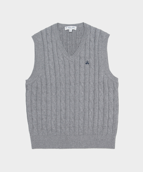 24FW хлопковый жилет кабельной вязки (Grey) (BBWVMB0001WEF)