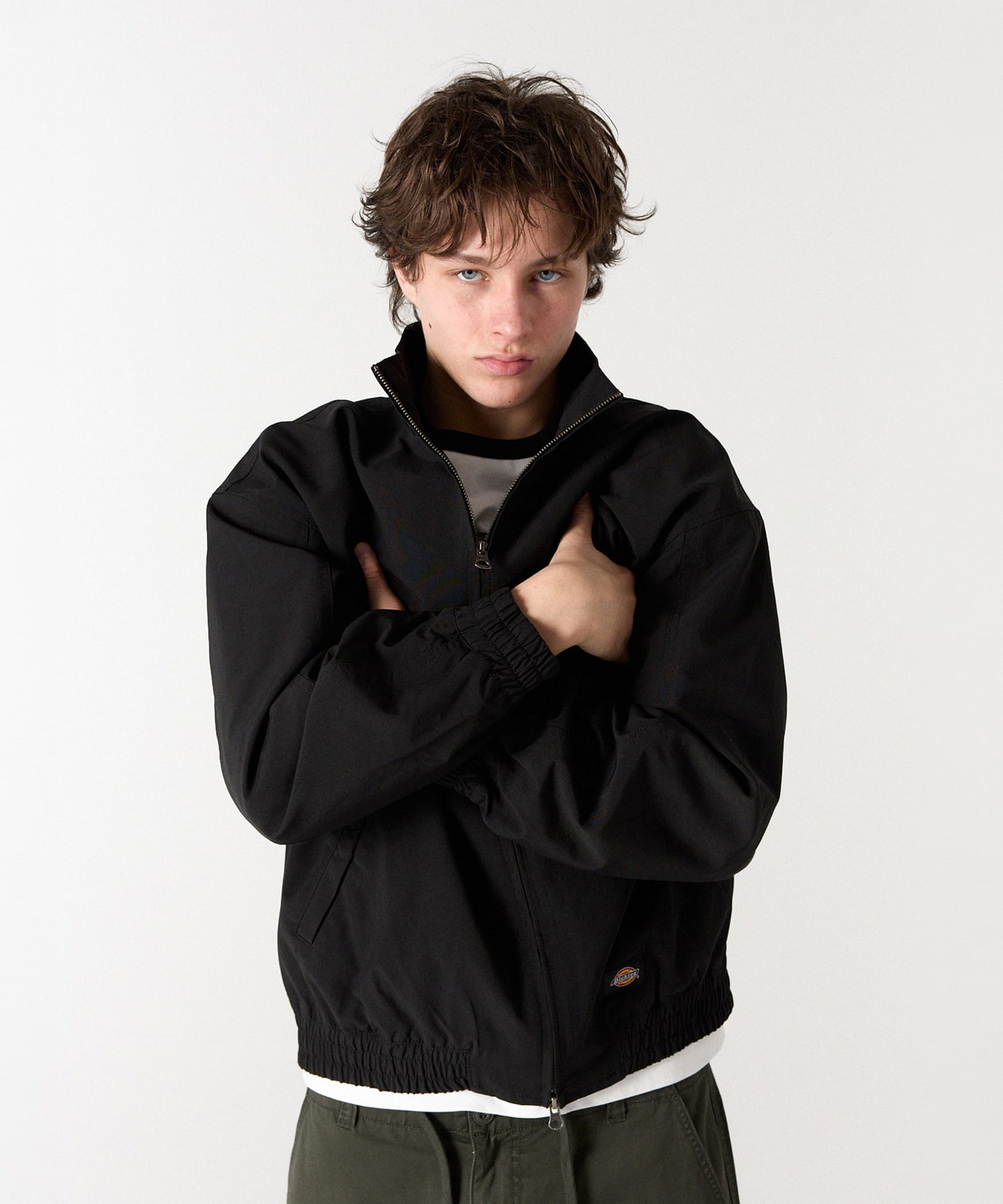 Washed Harrington куртка Black