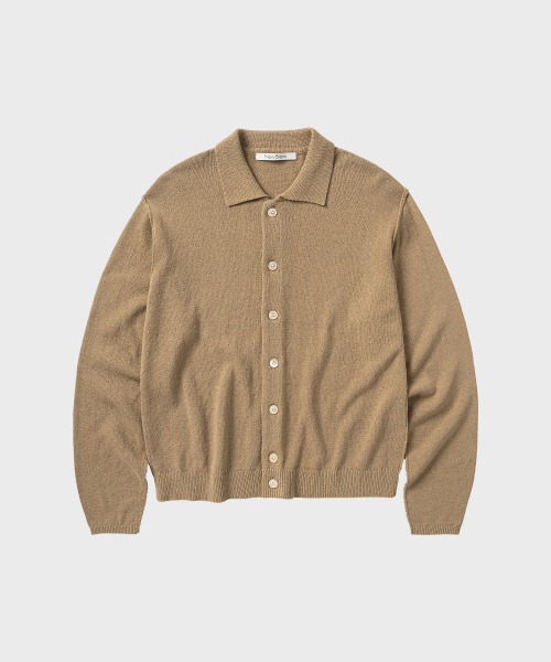 Кроп-кардиган с воротником LS_BEIGE