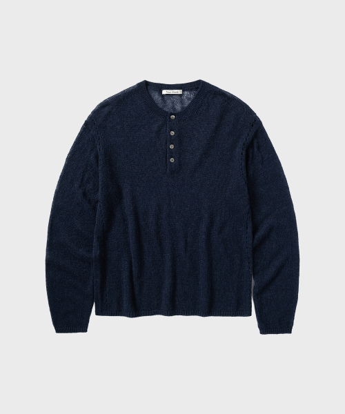 Кроп-трикотаж хенли LS_NAVY