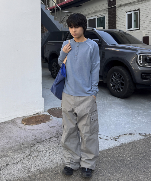 DEV:10 CUT LINE CARGO PANTS GREY