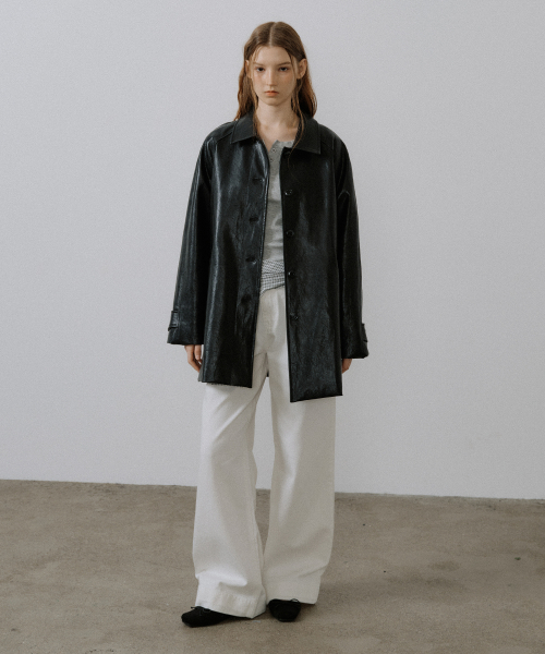 Реглан leather half coat [FRSP05CT02]_Black