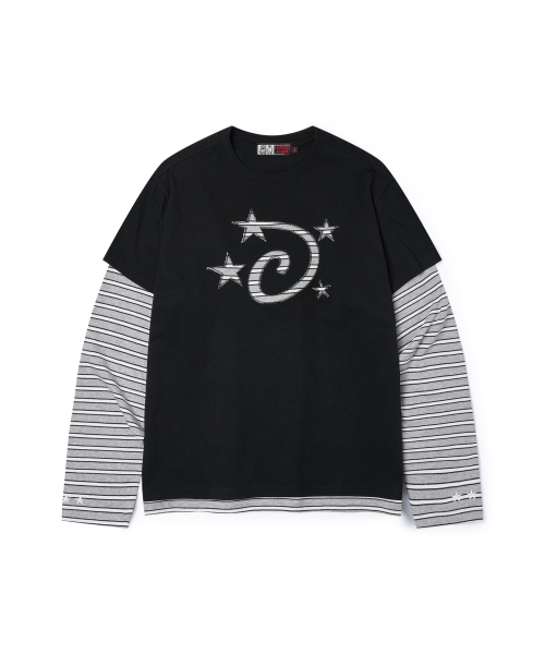 Лонгслив с аппликацией Star Logo Black