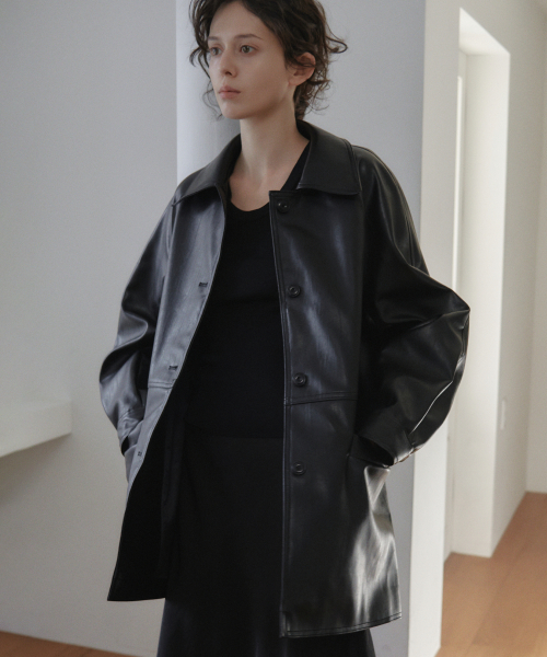Vera Leather Half Coat_3Color