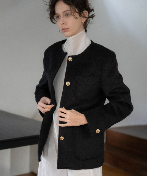 Adele Tweed Half Coat_2Color