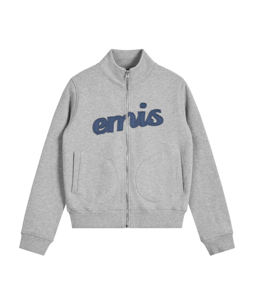 (W) LETTERING Логотип SWEAT На молнии-MELANGE Серые