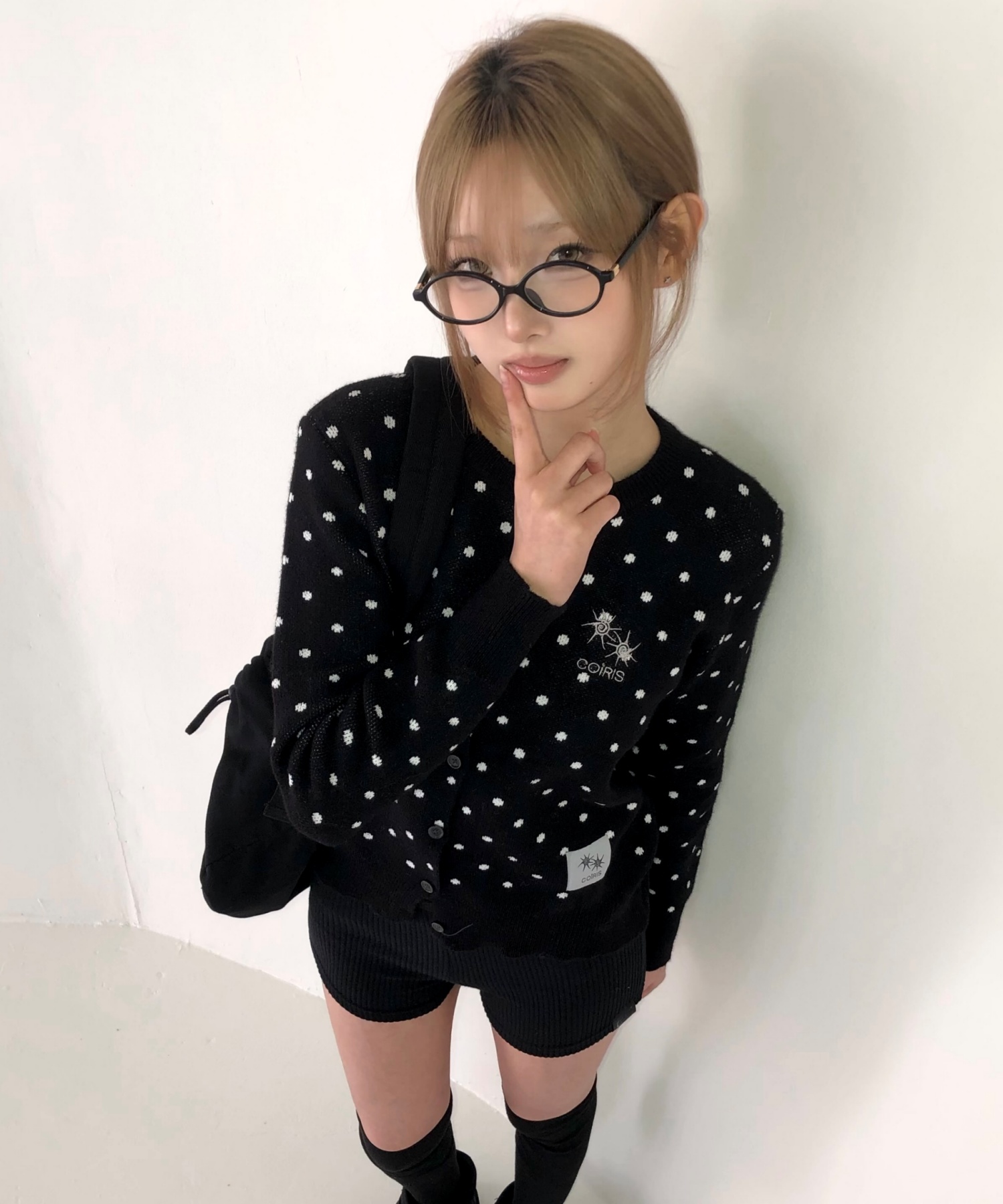 GRAIN R-NECK DOT Трикотаж Кардиган (2COLOR)