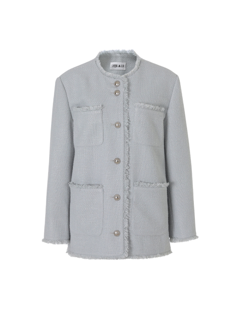 Твидовый жакет TOAE Tweed Jacket_Mint Grey