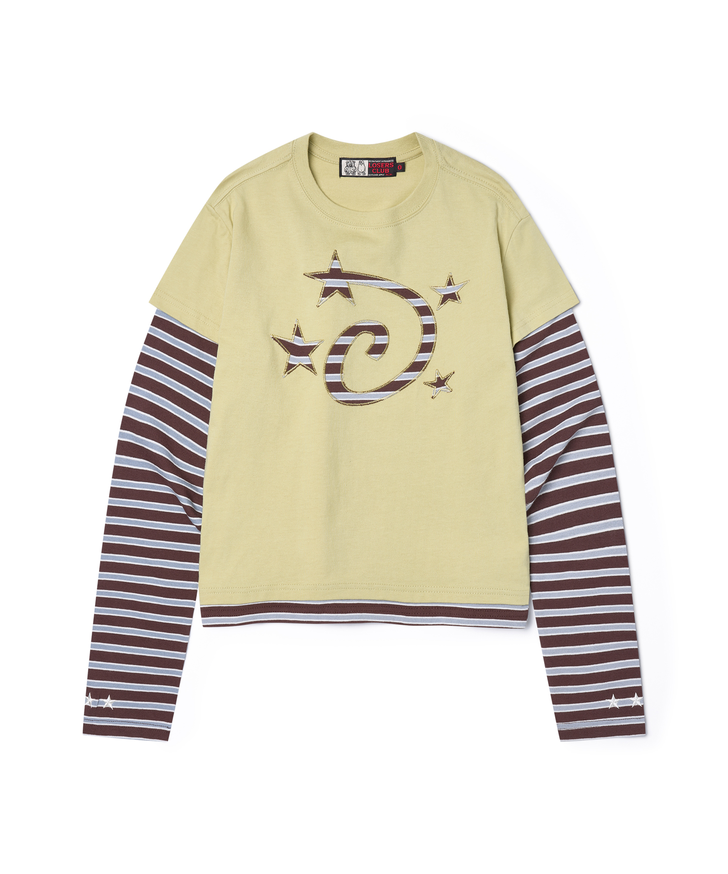 LSC STAR LOGO APPLIQUE LAYERED LONG SLEEVE YELLOW