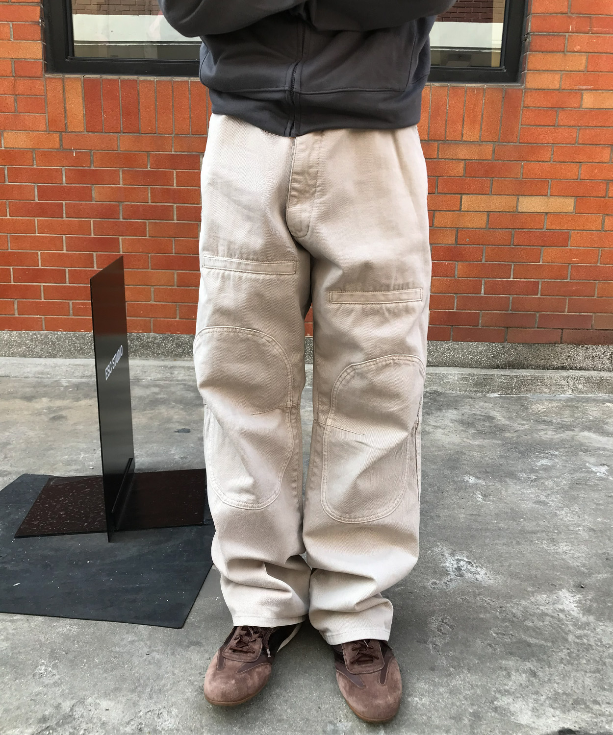 Side Zip Garment Dyed Cargo Pants [Light Beige]