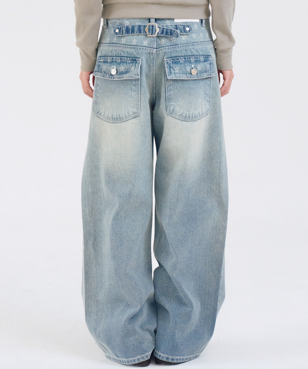 Cinch Laser Denim Pants, Light Blue