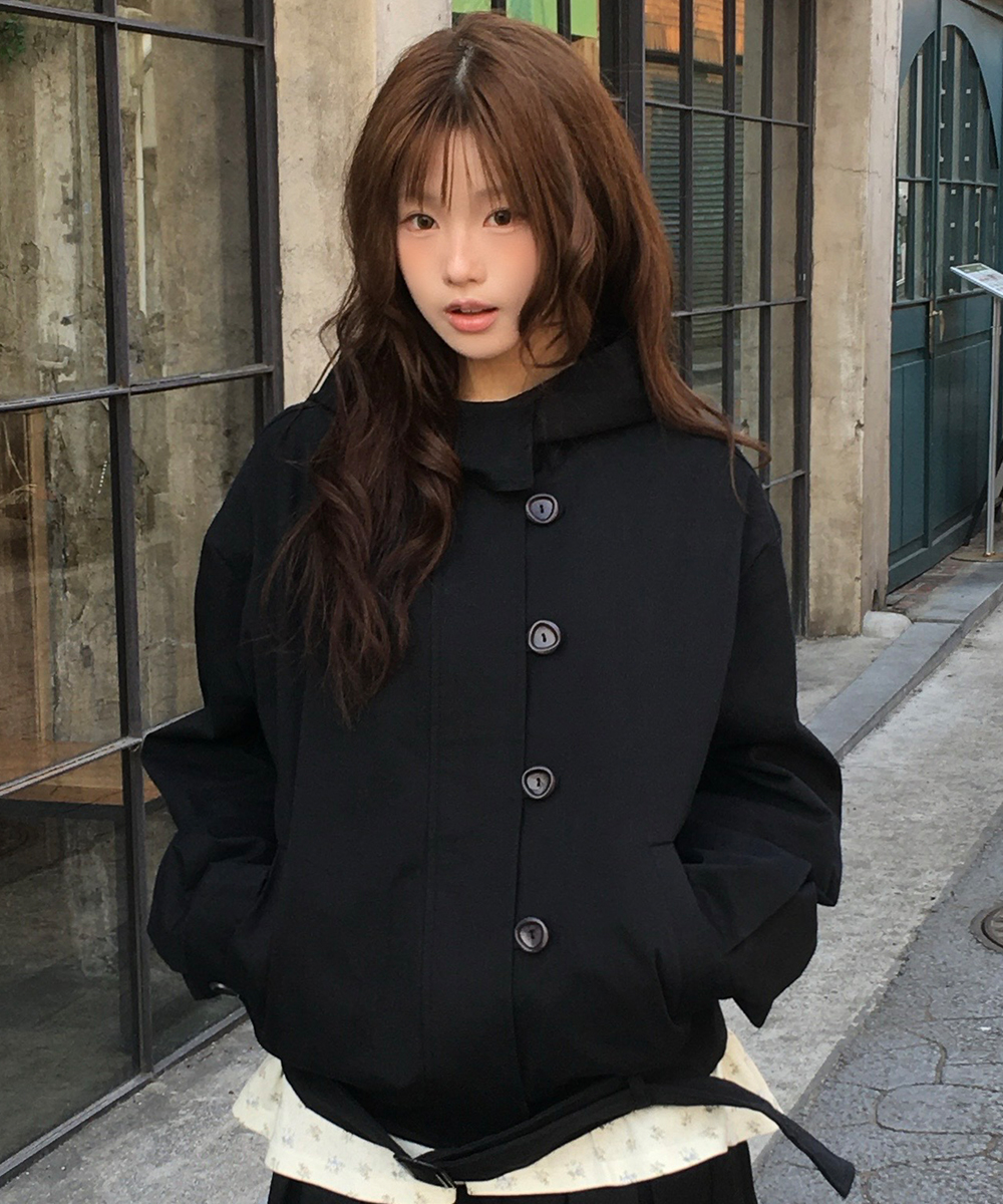 Soft Fade Belted Jacket, Black