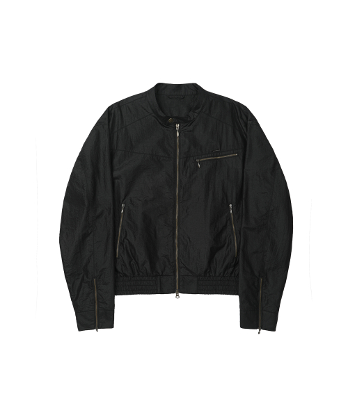 Coated Nylon Zip Jacket [BLACK]_SEJK034BLACK