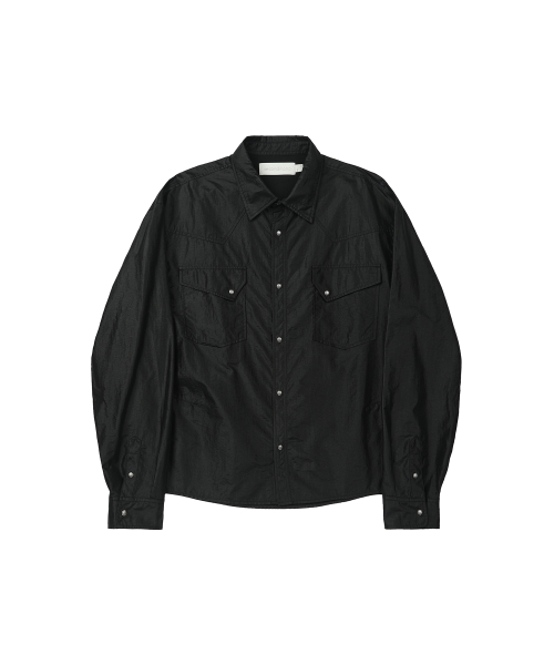 세컨모놀로그 Coated Nylon Utility Shirt [BLACK]_SESH031BLACK