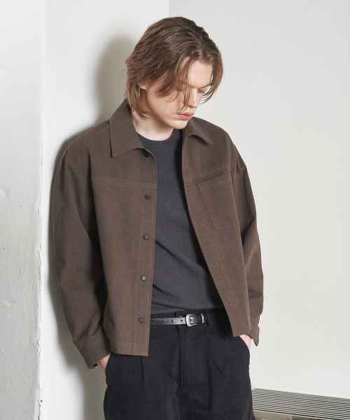 Укороченная куртка-рубашка Peach Washed Brown