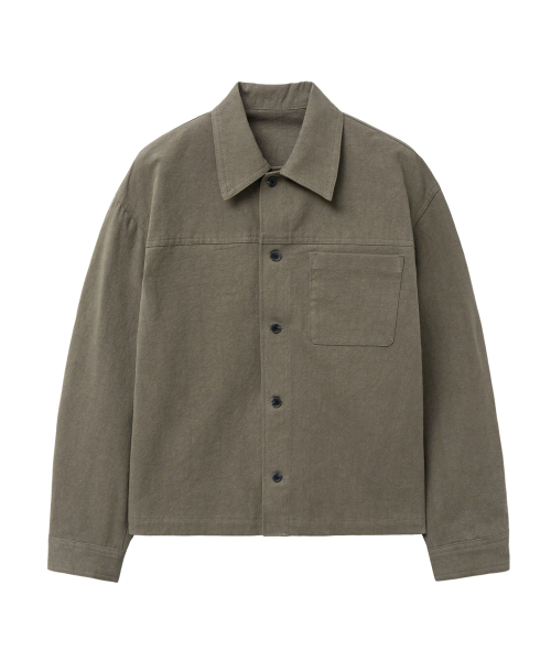 Укороченная куртка-рубашка Peach Washed (Khaki)