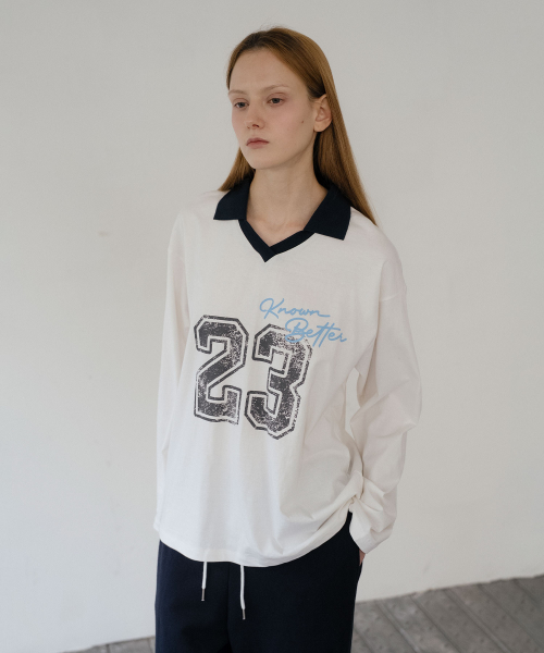 Nb longsleeve collar box T-shirt [KNSS05TS13]_Ivory