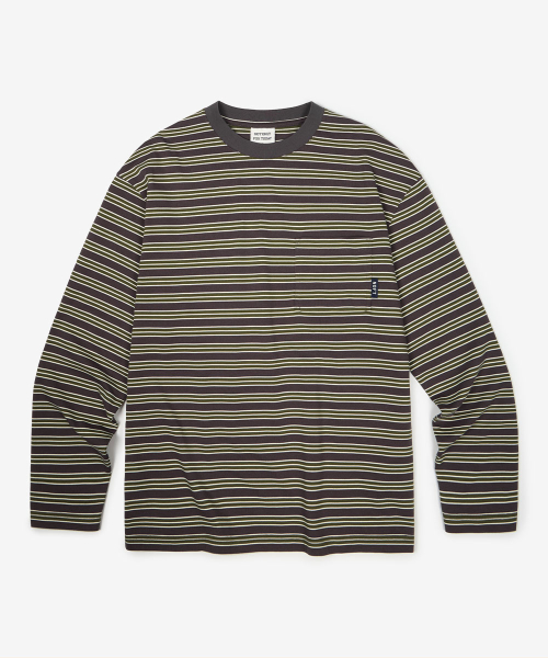 Лонгслив в мультиполоску с карманом (Dark Grey)