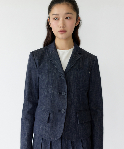 Non-Fade Slim Denim Jacket(Indigo Denim)