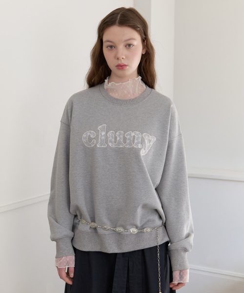 Lace mood cluny logo sweatshirt