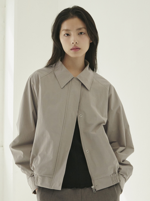 Бомбер из смесового хлопка - Gray / Cotton Blend Bomber Jacket - Gray