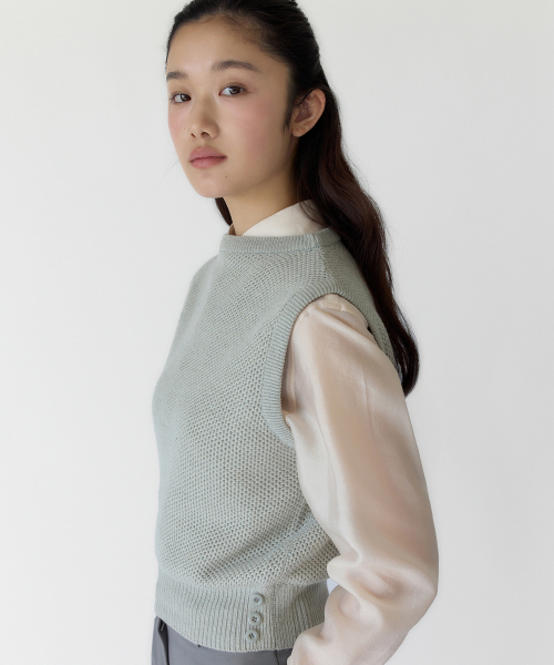 Linen Merino Wool Knit Vest()