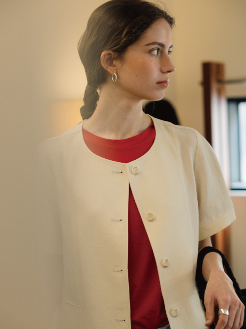 Round Half Jacket(Cream)