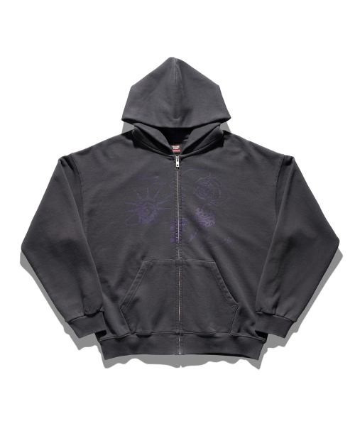 Худи на молнии NYC Zip Hoodie Vintage Black
