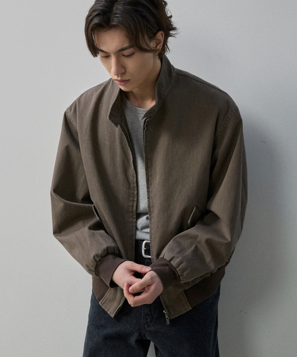Vintage Washed Harrington Jacket – Brown