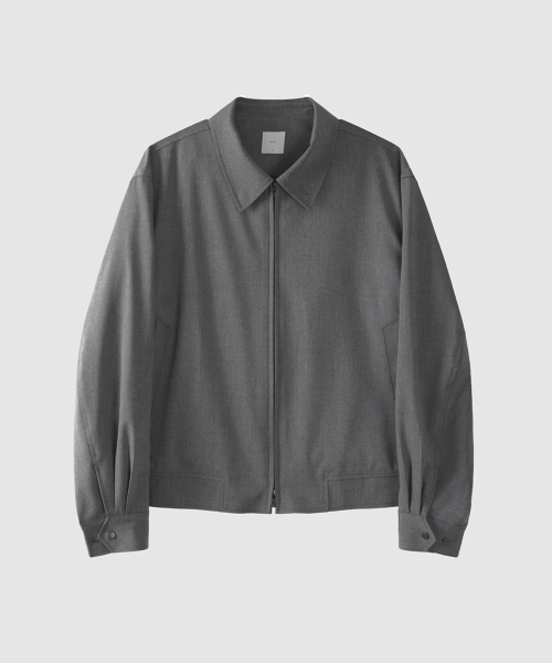 Свободный шерстяной бомбер - Mid Grey