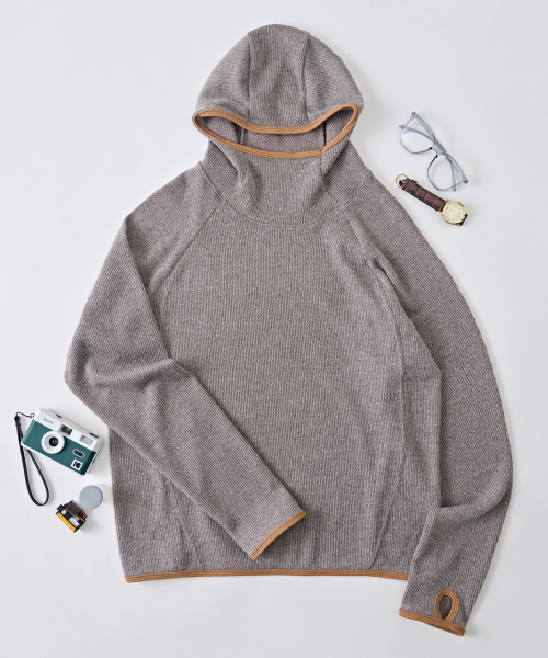 Флисовое худи с прорезями для пальцев (BEIGE)