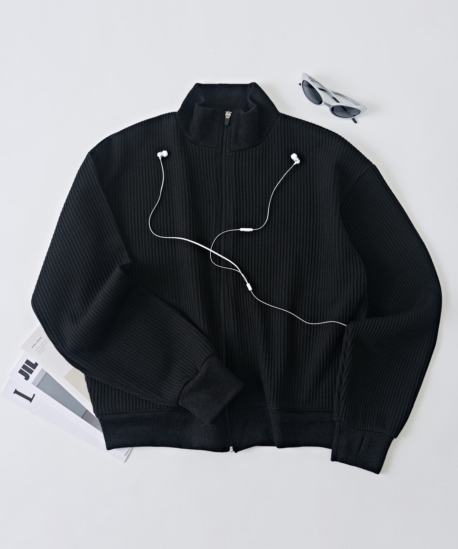 Home crop zip-up jacket ()