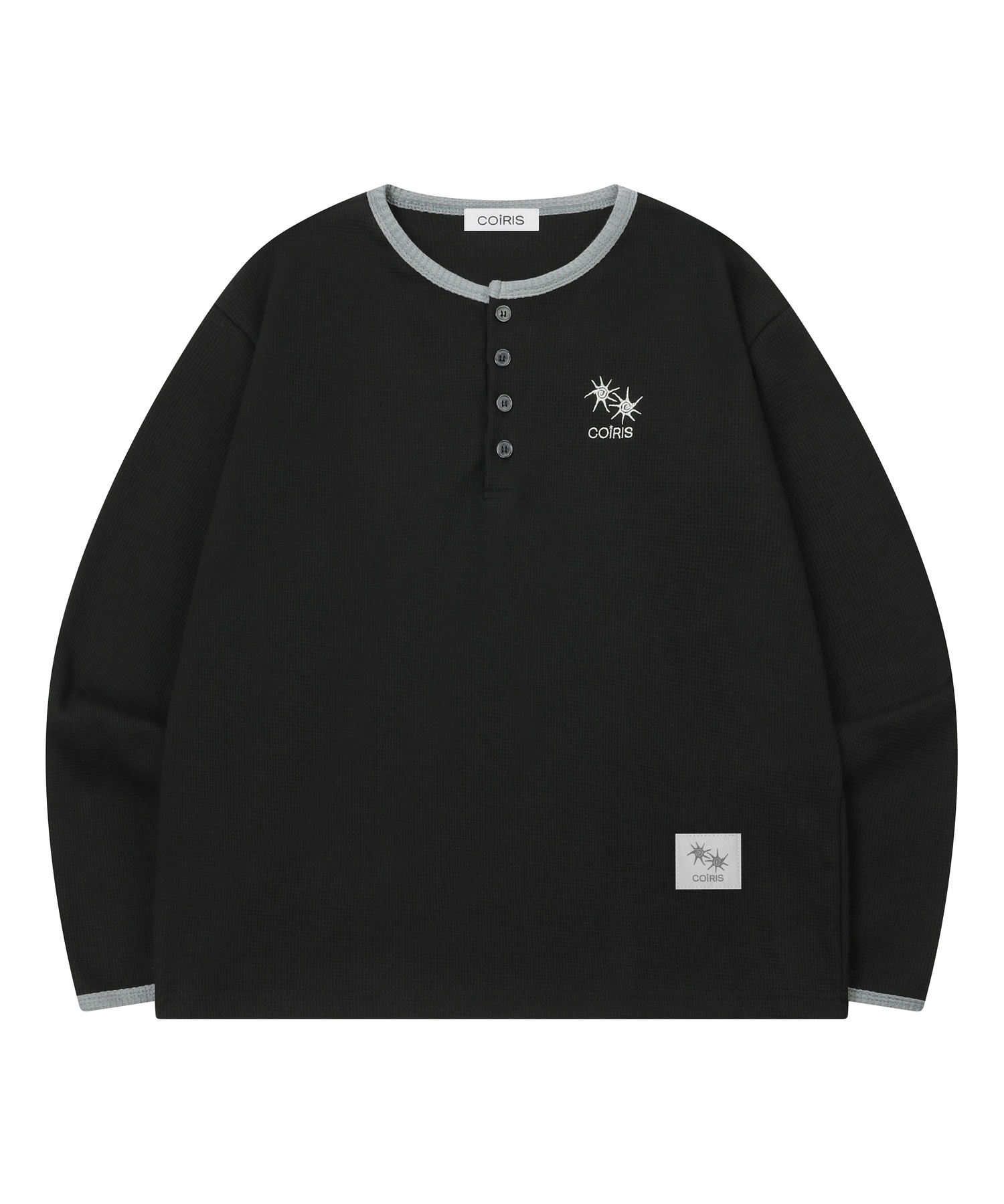 STAPLE BUTTON WAFFLE LONG SLEEVE T UNISEX