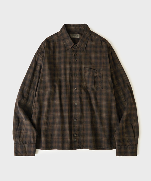 Клетчатая рубашка Twist Pocket [Washed Brown]