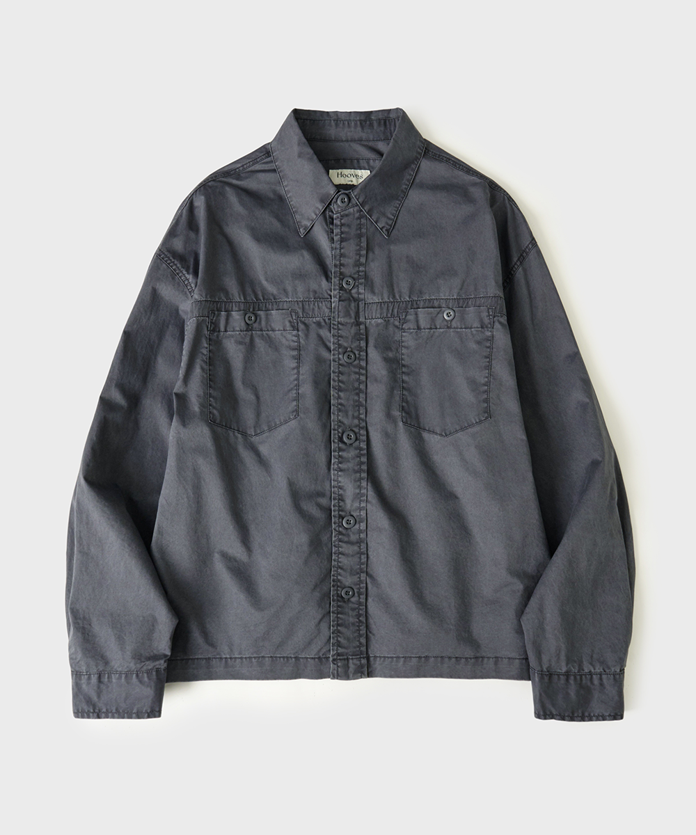 Trail Pocket Washed Shacket blue grey