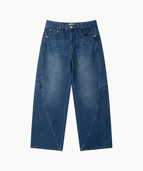 Широкие джинсы Curved Line - Medium Blue