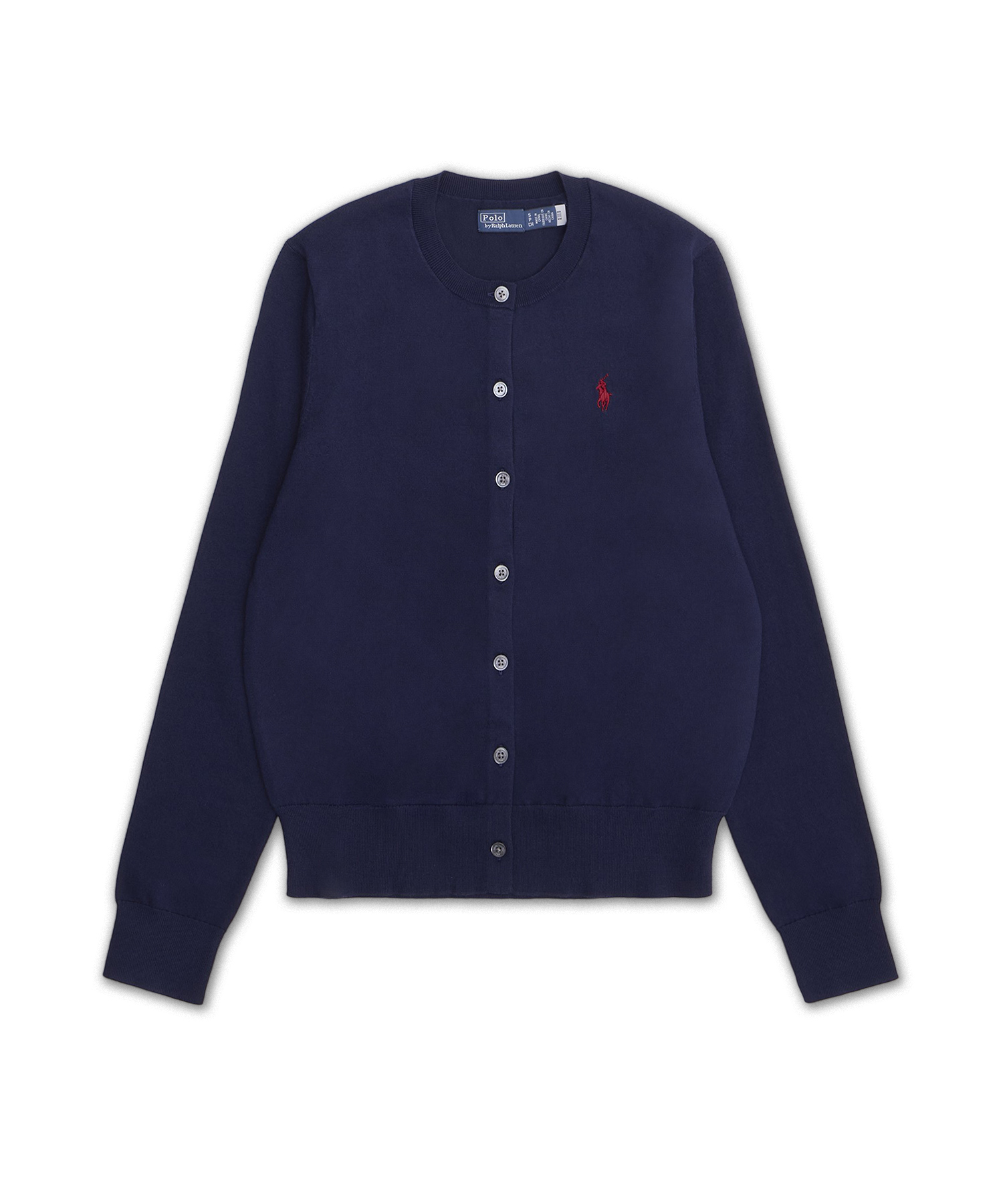 CARDIGAN-LONG SLEEVE-CARDIGAN 2/50 PIMA COTTON-BLUE