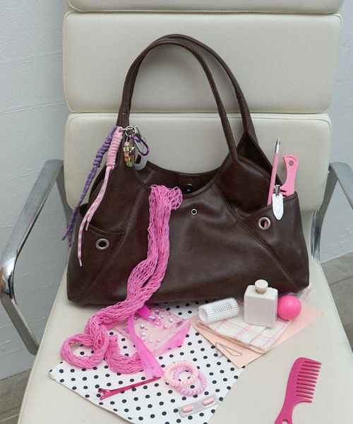 Vintage Big Shoulder Bag / Brown