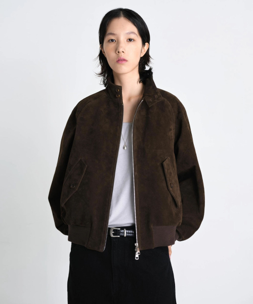 W Paz 90’s cow suede blouson saddle brown