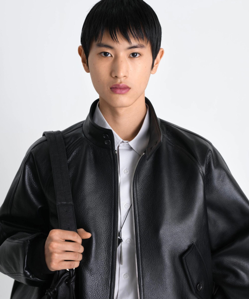Paz 90’s cow leather blouson чёрный