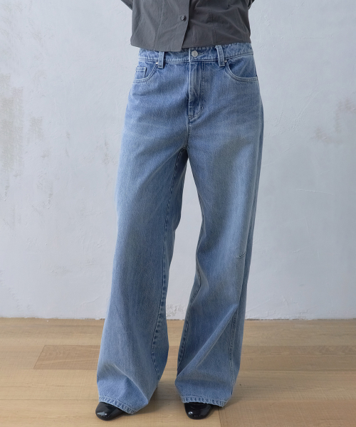 Широкие джинсы_Washed Blue