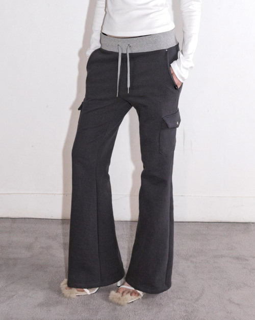 Спортивные брюки буткат Charcoal x Melange Grey