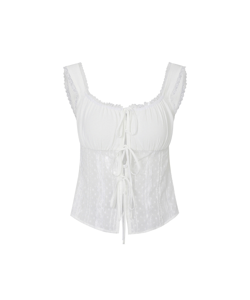 PURITY LACE TOP white